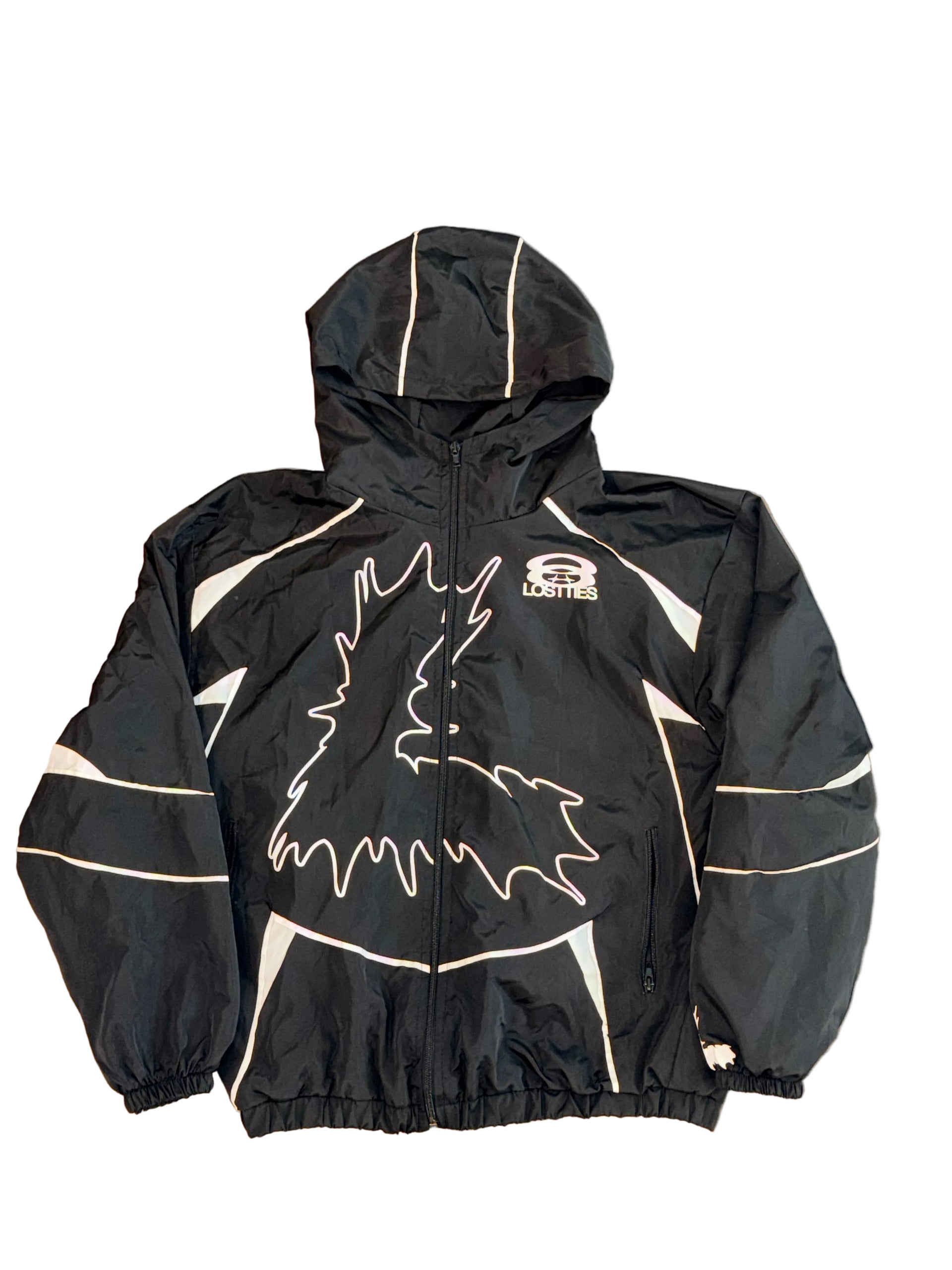BLACK NYLON ZIPUP