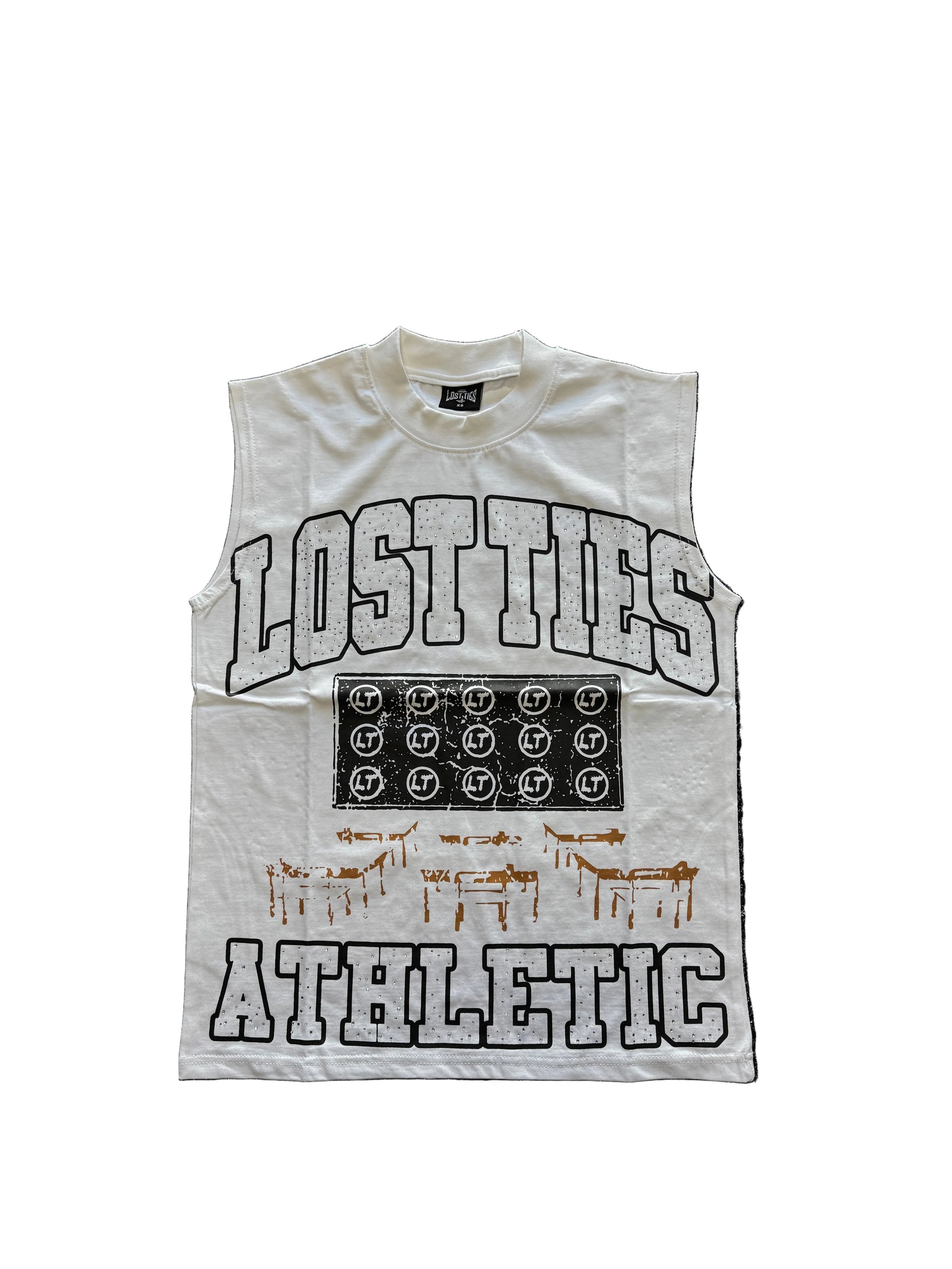 WHITE ATHLETIC SLEEVELESS TEE