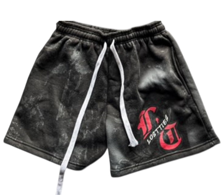 BLACK GRAFFITI SHORTS